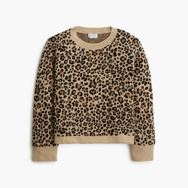 Girls' leopard sweater