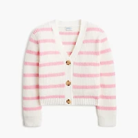 Girls' striped relaxed cardigan sweater
