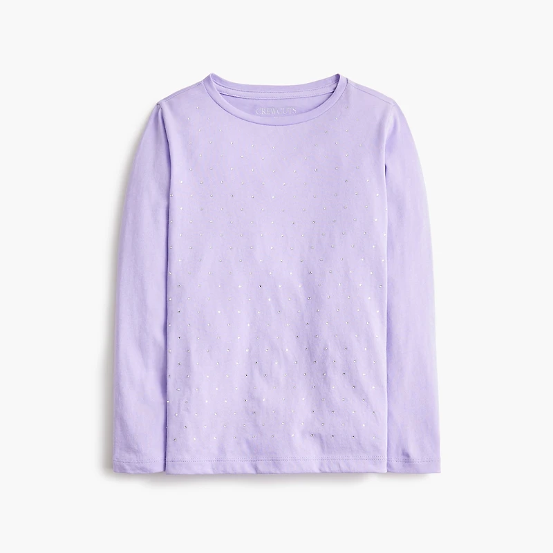 Girls' long-sleeve sparkle tee