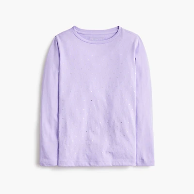 Girls' long-sleeve sparkle tee