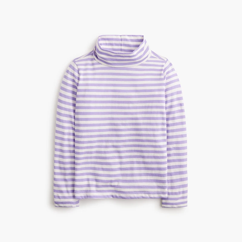 Girls' long-sleeve striped turtleneck