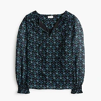 Tie-front long-sleeve top