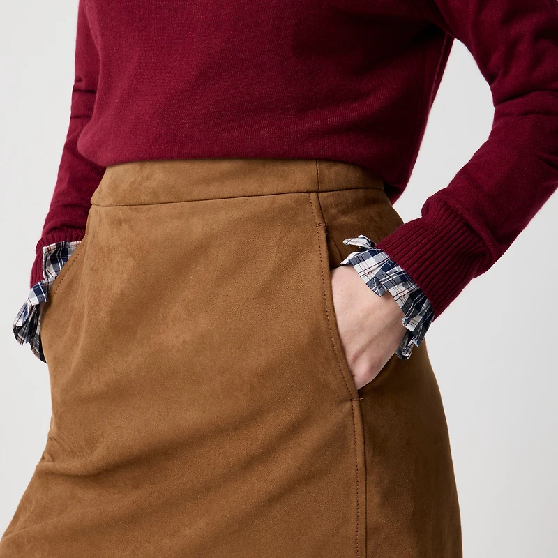 Faux-suede A-line mini skirt