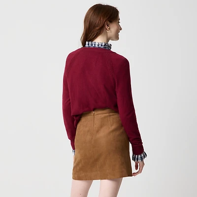 Faux-suede A-line mini skirt