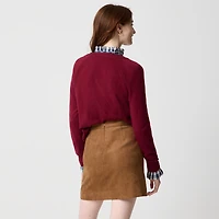 Faux-suede A-line mini skirt