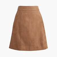 Faux-suede A-line mini skirt