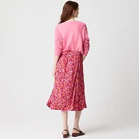 Printed flowy midi skirt