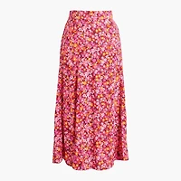 Printed flowy midi skirt