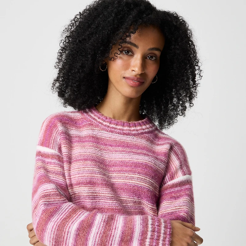 Space-dyed mockneck sweater