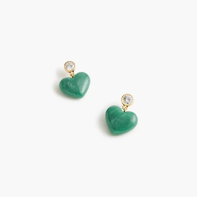 Heart drop earrings