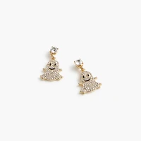 Pavé smiley ghost earrings