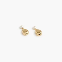 Oval drop pearl-effect gold-tone statement earrings