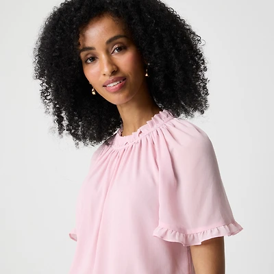 Short-sleeve ruffle top
