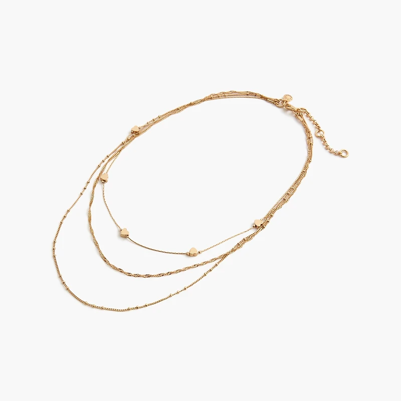 Layered heart chain necklace