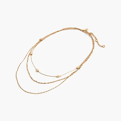 Layered heart chain necklace