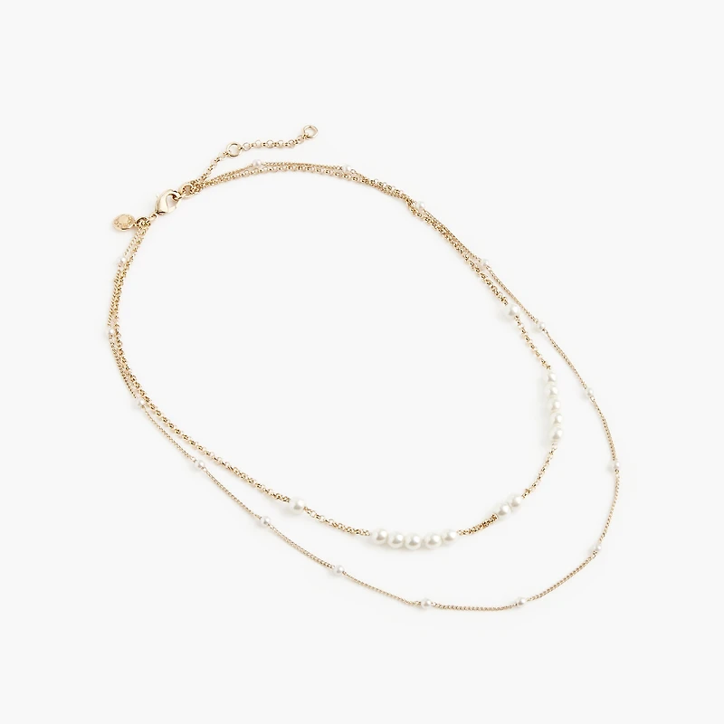 Pearl-effect layered necklace
