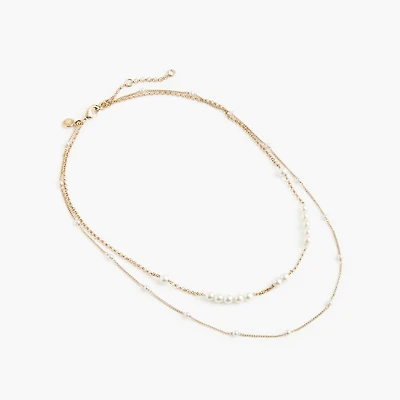Pearl-effect layered necklace