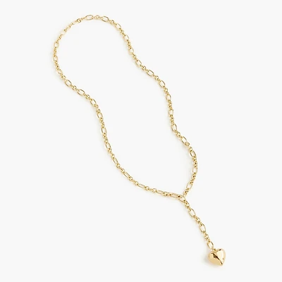 Double-wrap gold-tone heart necklace