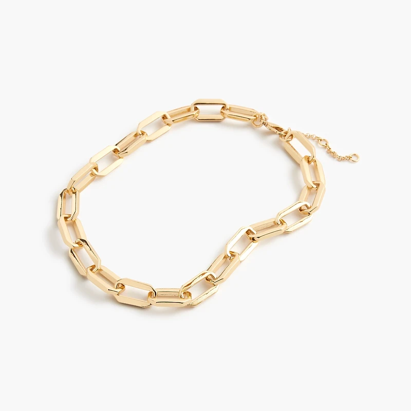 Rectangle link statement necklace