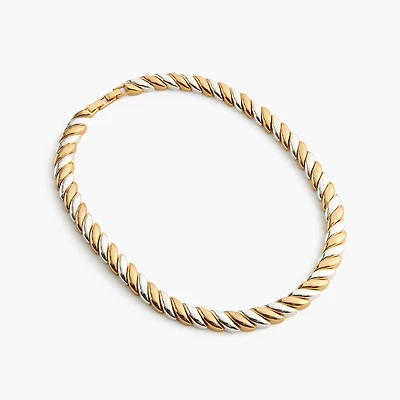 Twisted two-tone metal necklace
