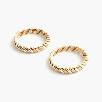 Twisted mixed-metal bracelets set-of-two