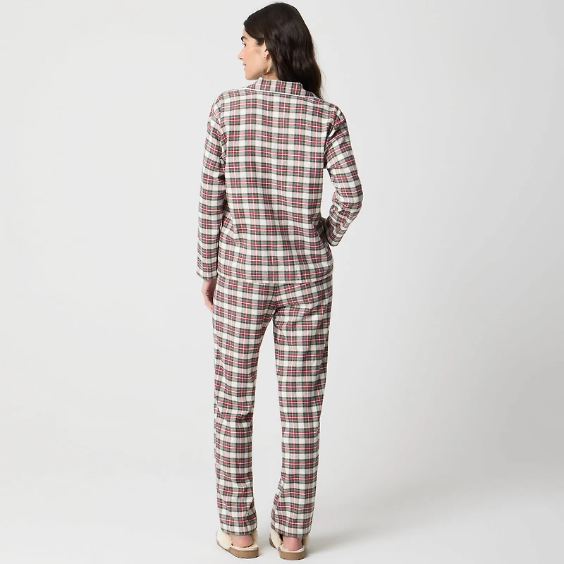 Plaid flannel pajama set