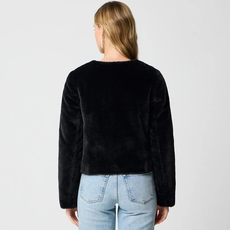 Faux-fur cropped jacket