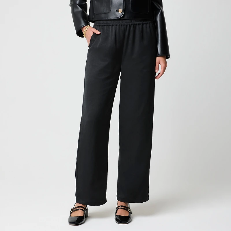 Shiny crinkled pull-on pant