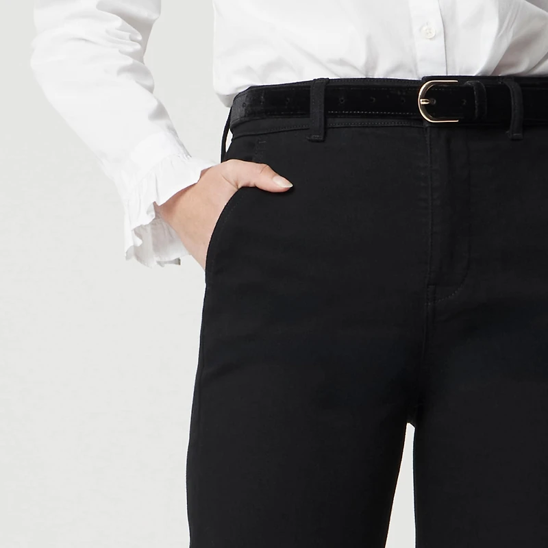 High-rise black trouser jean all-day stretch