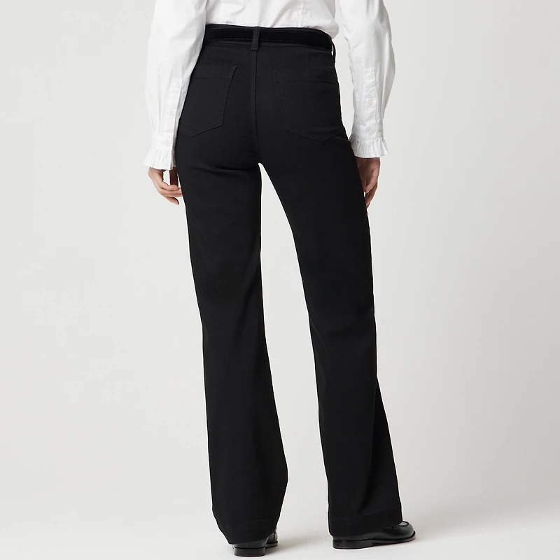 High-rise black trouser jean all-day stretch