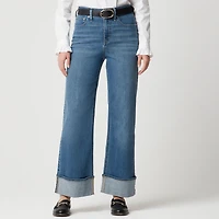 Classic wide-leg cuffed jean all-day stretch