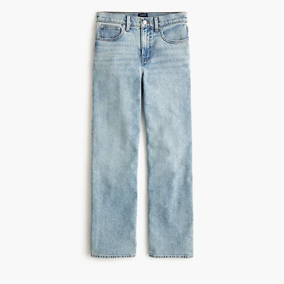 Embellished slim wide-leg jean all-day stretch