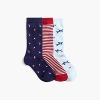 Boys' Valentine's shark socks three-pack