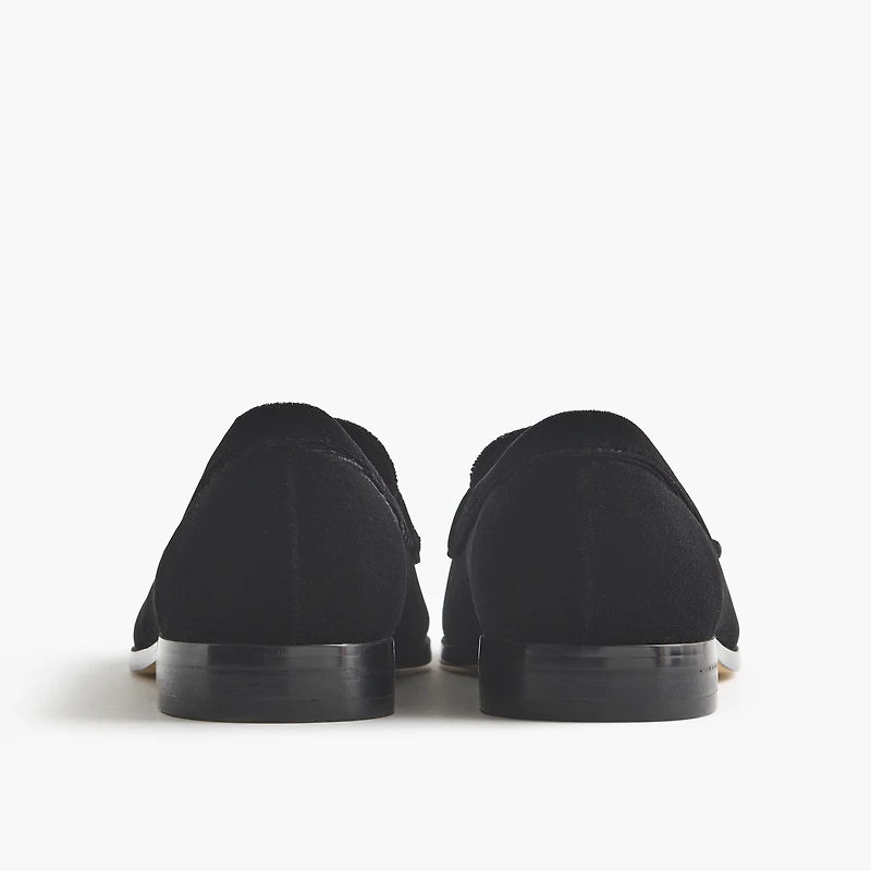 Velvet tassel low-heeled loafers