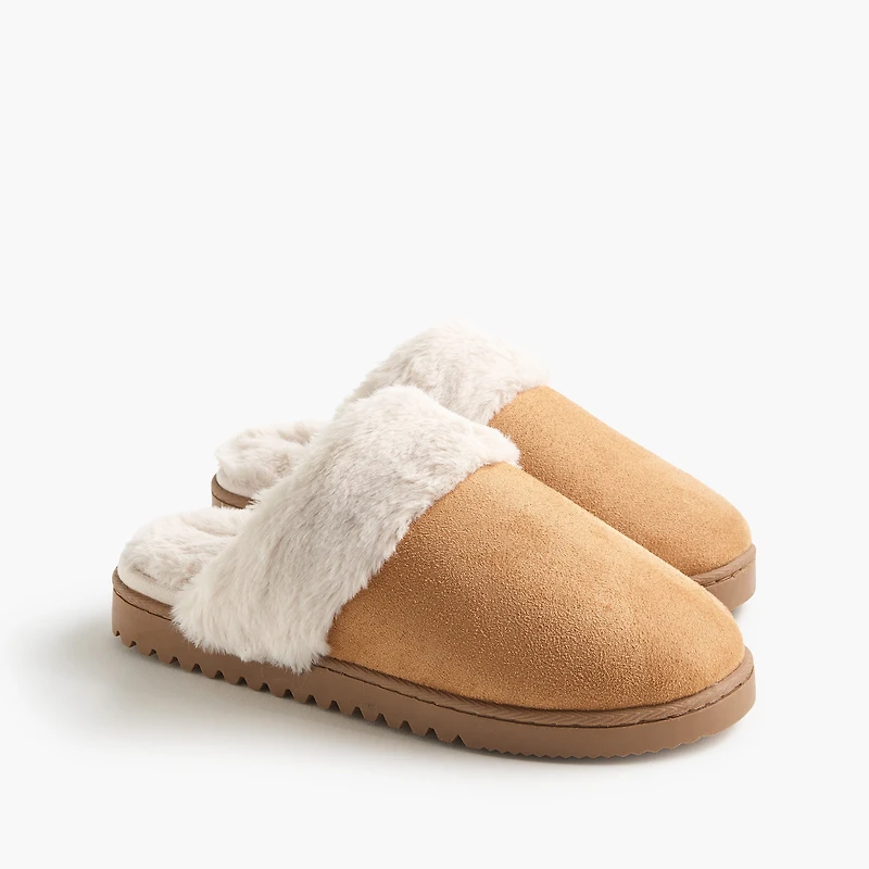 Sueded scuff slippers