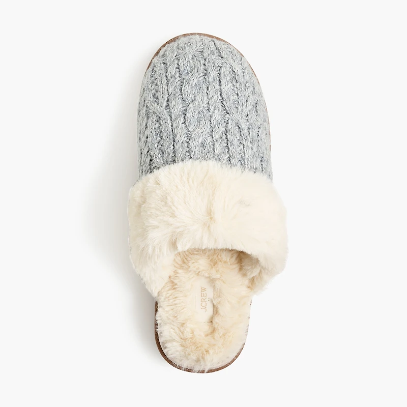 Cable-knit scuff slippers