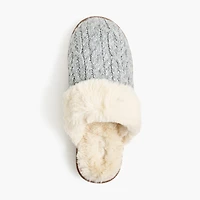 Cable-knit scuff slippers