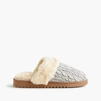 Cable-knit scuff slippers