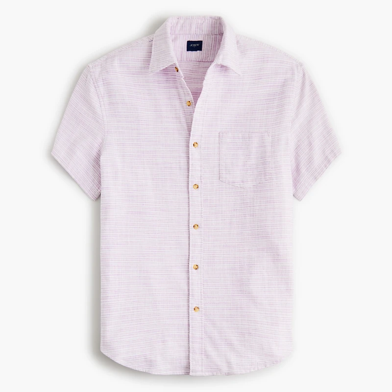 Short-sleeve slub dobby shirt