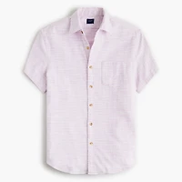 Short-sleeve slub dobby shirt