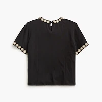 Embellished-trim tee