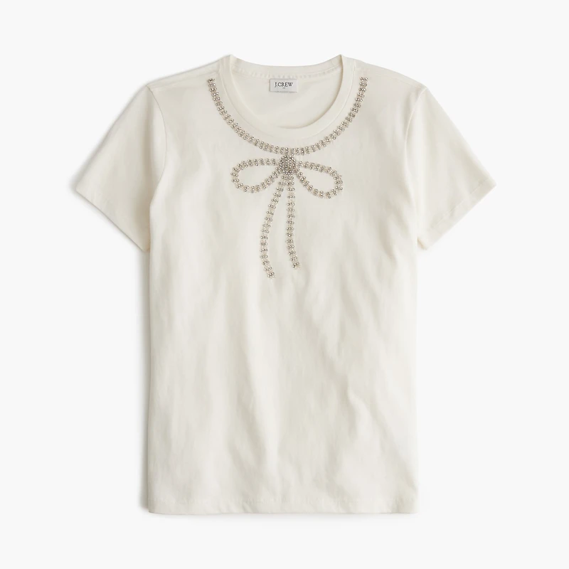 Embellished bow tee