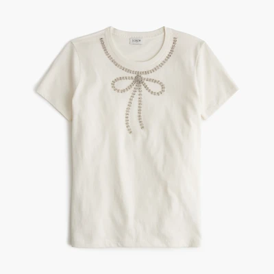 Embellished bow tee