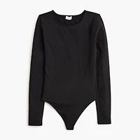 Long-sleeve stretch cotton-blend bodysuit