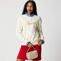 "Cheers" embroidered crewneck sweatshirt