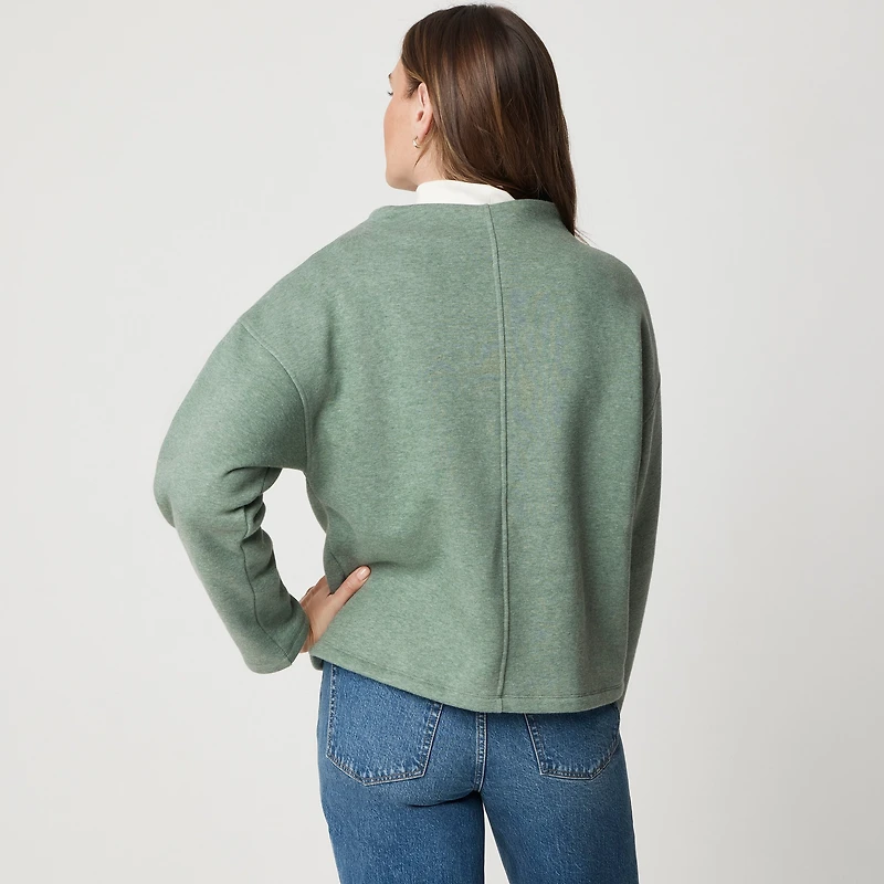 Fleece mockneck sweatshirt