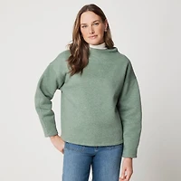 Fleece mockneck sweatshirt