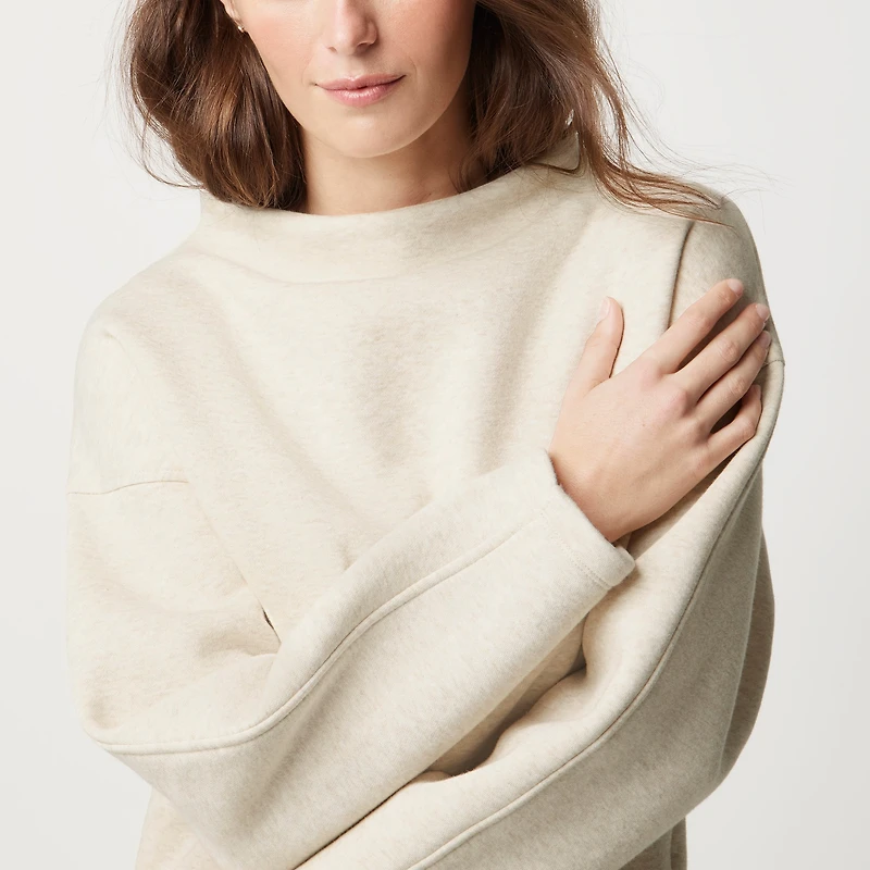 Fleece mockneck sweatshirt