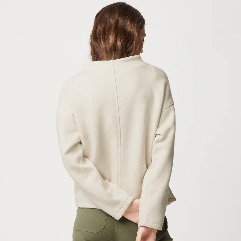 Fleece mockneck sweatshirt