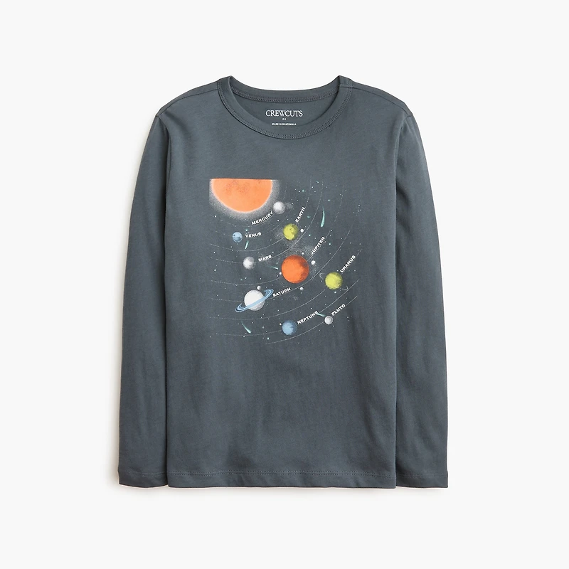 Boys' long-sleeve planets graphic tee